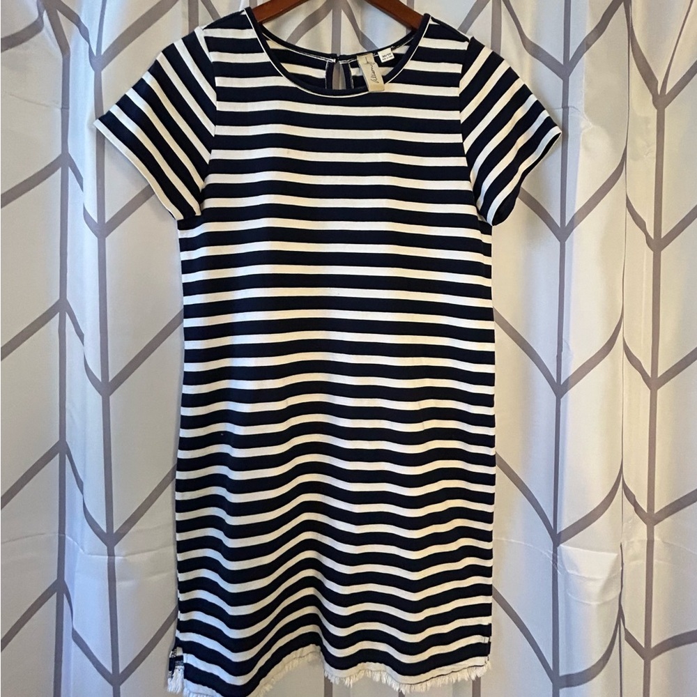 Allison Joy Striped Navy and White Mini Dress